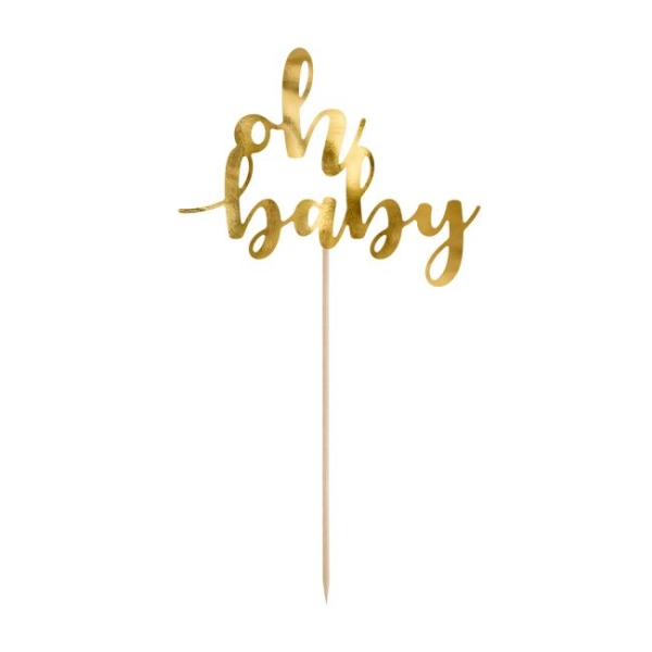Cake Topper - oh Baby - Gold